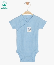 GEMO Body bébé garçon côtelé fermeture croisée Bleu