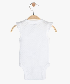 body bebe fille sans manches fermeture croisee blancB606201_3