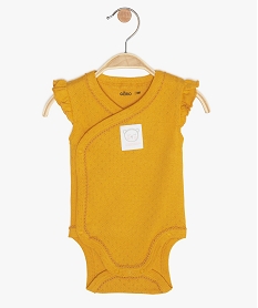 body bebe fille sans manches fermeture croisee jauneB606301_1