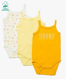 GEMO Body bébé fille à bretelles coloris assortis (lot de 3) Multicolore