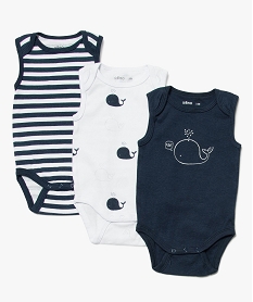 body bebe mixte avec motifs baleines (lot de 3) bleuB607001_1