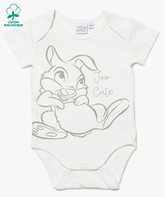 GEMO Body bébé mixte à manches courtes avec motifs animaux – Disney Baby Blanc