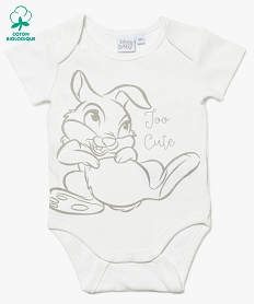 body bebe mixte a manches courtes avec motifs animaux – disney baby blancB607201_1