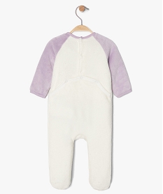 pyjama bebe fille en maille peluche a motif animal violetB607601_3