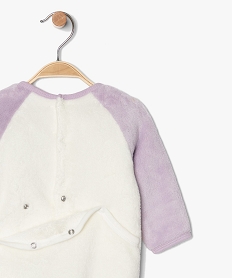 pyjama bebe fille en maille peluche a motif animal violetB607601_4
