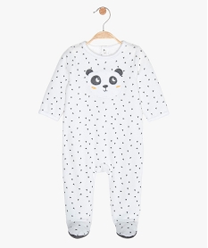 GEMO Pyjama bébé en velours imprimé en polyester recyclé Blanc