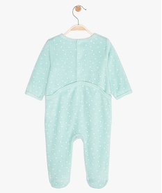 pyjama bebe en velours a pont-dos pressionne vertB607901_2