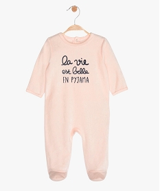 pyjama bebe fille avec message sur l’avant roseB608301_1