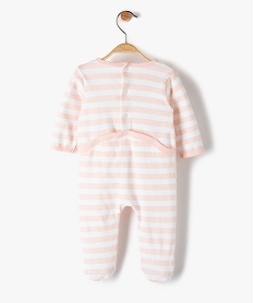pyjama bebe fille a rayures et motif crabe roseB609101_3