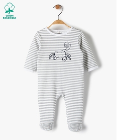 GEMO Pyjama bébé garçon à rayures et motif crabe Bleu