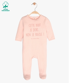 pyjama bebe fille a message humoristique - gemo x les vilaines filles roseB610101_1