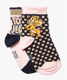 chaussettes bebe fille a motifs (lot de 2) – tom and jerry roseB611901_1