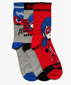 GEMO Chaussettes fille basses imprimées Miraculous (lot de 3) rouge standard