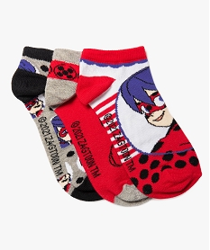 GEMO Chaussettes fille ultra courtes Miraculous  (lot de 3) Rouge