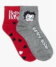 chaussettes femme a motifs et paillettes (lot de 2) – betty boop rougeB613401_1