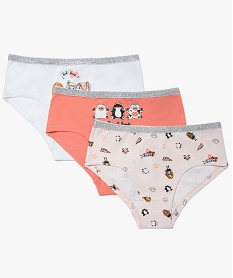 GEMO Shorty fille à motifs et ceinture pailletée (lot de 3) Multicolore