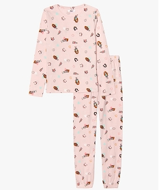 GEMO Pyjama fille imprimé en jersey de coton Imprimé