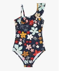 maillot de bain fille une piece asymetrique avec motifs fleuris imprimeB617101_1