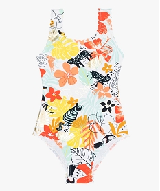 maillot de bain fille une piece avec motifs exotiques imprimeB617301_1