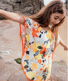 GEMO Robe de plage fille à motif tropical Imprimé