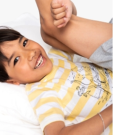 GEMO Pyjashort garçon avec haut rayé et motif dinosaure Imprimé