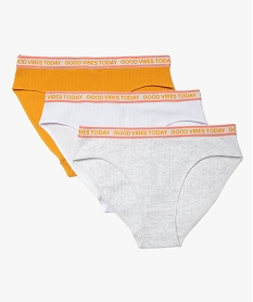 GEMO Culottes fille en coton biologique côtelé (lot de 3) Multicolore
