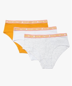 GEMO Shorties fille en coton biologique côtelé (lot de 3) Multicolore