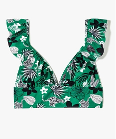 GEMO Haut de maillot de bain fille fleuri forme triangle Imprimé