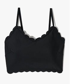 GEMO Haut de maillot de bain fille forme brassière Noir