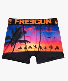 GEMO Boxer garçon en microfibre coucher de soleil - Freegun Multicolore