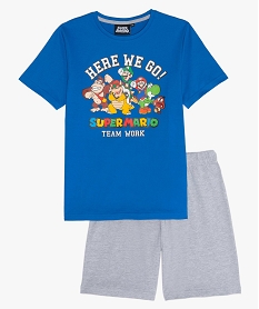 GEMO Pyjashort garçon avec motif XXL – Super Mario Bleu