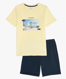 GEMO Pyjashort garçon avec photo et inscription sur l’avant Jaune
