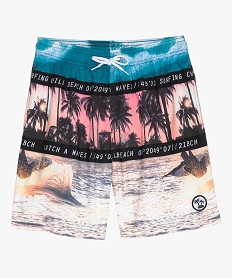 short de bain garcon avec motifs plage imprimeB626101_1