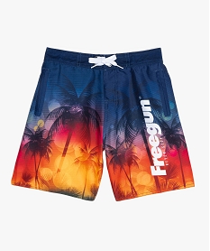 GEMO Short de bain garçon à motif coucher de soleil - Freegun Imprimé