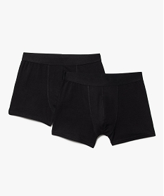 GEMO Boxer uni en coton extensible homme (lot de 2) Noir