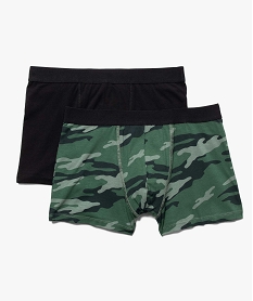 GEMO Boxer homme à motif camouflage (lot de 2) Vert