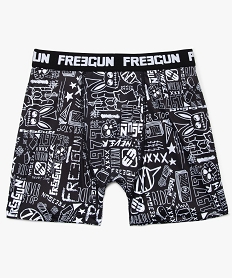 GEMO Boxer homme à motifs abstraits - Freegun Noir