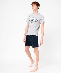 GEMO Pyjashort homme bicolore Gris