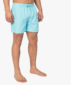GEMO Short de bain homme uni Bleu