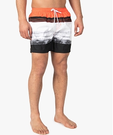 GEMO Short de bain homme multicolore Noir