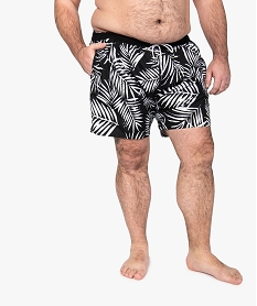 GEMO Short de bain homme tricolore Noir