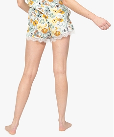 bas de pyjama femme a motifs fleuris et dentelle imprime bas de pyjamaB631601_3