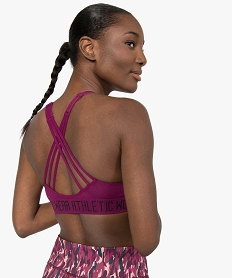 brassiere de sport femme avec fines brides croisees dans le dos violetB632401_2