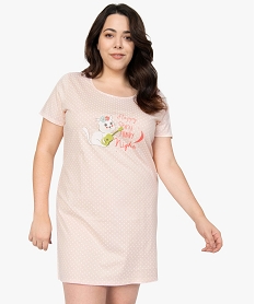 chemise de nuit a manches courtes avec motifs femme grande taille roseB632701_2