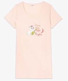 chemise de nuit a manches courtes avec motifs femme grande taille rose nuisettes chemises de nuitB632701_4