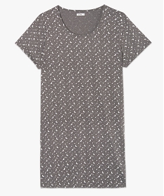 chemise de nuit a manches courtes avec motifs femme grande taille gris nuisettes chemises de nuitB632801_4