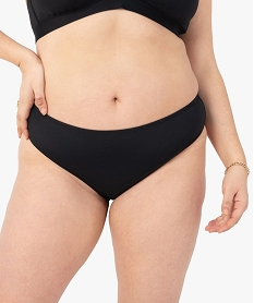 GEMO Bas de maillot de bain femme grande taille forme culotte Noir