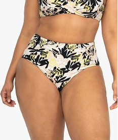 GEMO Bas de maillot de bain femme grande taille avec taille haute Imprimé