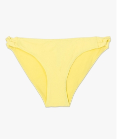 bas de maillot de bain femme uni avec liens croises jaune bas de maillots de bainB634101_4