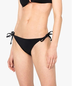 GEMO Bas de maillot de bain femme forme slip avec liens Noir